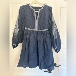 Women’s Banana Republic Navy (Dark Chambray) Embroidered Dress Size Medium